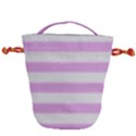 Bold Stripes Soft Pink Pattern Drawstring Bucket Bag View1