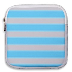 Bold Stripes Turquoise Pattern Mini Square Pouch by BrightVibesDesign