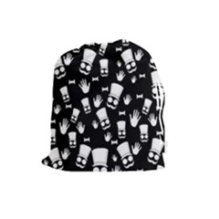 Gentleman Pattern Drawstring Pouch (large) by Valentinaart