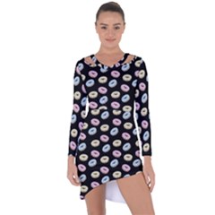 Donuts Pattern Asymmetric Cut-out Shift Dress by Valentinaart
