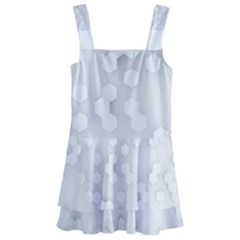 White Abstract Wall Paper Design Frame Kids  Layered Skirt Swimsuit by Simbadda