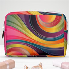 Abstract Colorful Background Wavy Make Up Pouch (medium) by Simbadda