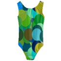 Green Aqua Teal Abstract Circles Kids  Cut-Out Back One Piece Swimsuit View1