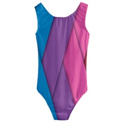 Abstract Background Colorful Strips Kids  Cut-out Back One Piece Swimsuit by Simbadda