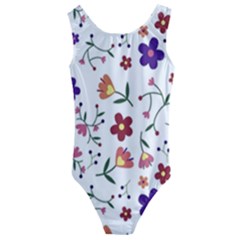 Flowers Pattern Texture Nature Kids  Cut-out Back One Piece Swimsuit by Simbadda