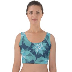 Graphic Design Wallpaper Abstract Velvet Crop Top by Simbadda
