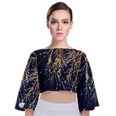 Nature Model No One Wallpaper Tie Back Butterfly Sleeve Chiffon Top by Simbadda