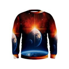 Earth Globe Planet Space Universe Kids  Sweatshirt by Celenk