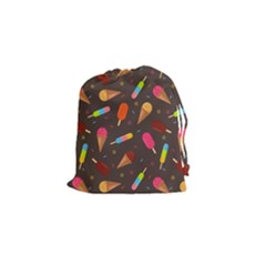 Ice Cream Pattern Seamless Drawstring Pouch (small) by Celenk