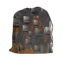 Background Metal Pattern Texture Drawstring Pouch (xxl) by Celenk