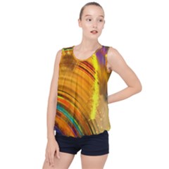 Orange Pink Sketchy Abstract Arch Bubble Hem Chiffon Tank Top by bloomingvinedesign