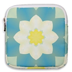 Pattern Flower Abstract Pastel Mini Square Pouch by Simbadda