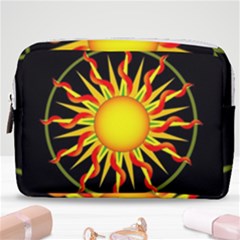 Mandala Sun Graphic Design Make Up Pouch (medium) by Simbadda