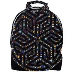 Symbol Wheel Mandala Design Mini Full Print Backpack by Simbadda