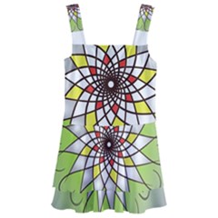 Mandala Model Figure Graphics Kids  Layered Skirt Swimsuit by Simbadda