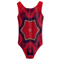 Chakra Art Heart Healing Red Kids  Cut-out Back One Piece Swimsuit by Simbadda