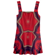 Chakra Art Heart Healing Red Kids  Layered Skirt Swimsuit by Simbadda