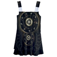 Fractal Gold Mandala Fractal Art Kids  Layered Skirt Swimsuit by Simbadda