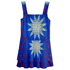 Mandala Abstract Fractal Patriotic Kids  Layered Skirt Swimsuit by Simbadda