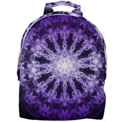 Fractal Mandala Background Purple Mini Full Print Backpack by Simbadda