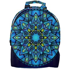 Mandala Blue Abstract Circle Mini Full Print Backpack by Simbadda