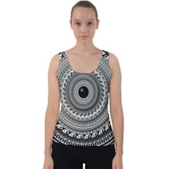 Graphic Design Round Geometric Velvet Tank Top by Simbadda