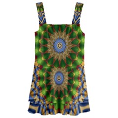 Abstract Antique Art Background Pattern Kids  Layered Skirt Swimsuit by Simbadda
