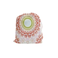 Fractal Kaleidoscope Mandala Drawstring Pouch (medium) by Simbadda