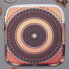 Ornamental Shape Concentric Round Mini Square Pouch by Simbadda