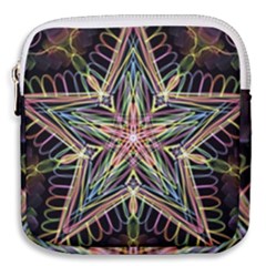Star Mandala Pattern Design Doodle Mini Square Pouch by Simbadda