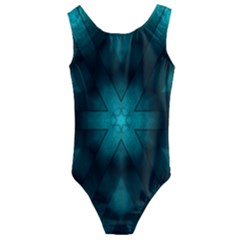 Abstract Pattern Black Green Kids  Cut-out Back One Piece Swimsuit by Simbadda