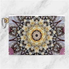 Abstract Art Texture Mandala Canvas Cosmetic Bag (xl) by Simbadda