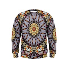 Abstract Art Texture Mandala Kids  Sweatshirt by Simbadda