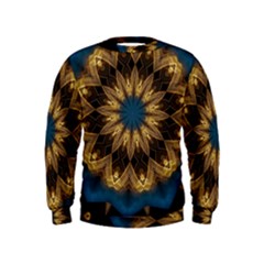 Mandala Kaleidoscope Ornaments Kids  Sweatshirt by Simbadda