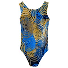 Circle Rings Abstract Optics Kids  Cut-out Back One Piece Swimsuit by Simbadda