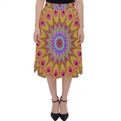 Geometric Flower Oriental Ornament Classic Midi Skirt by Simbadda
