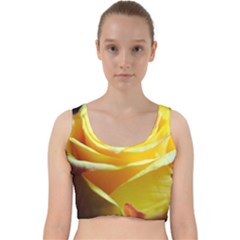 Soft Yellow Rose Velvet Racer Back Crop Top by bloomingvinedesign