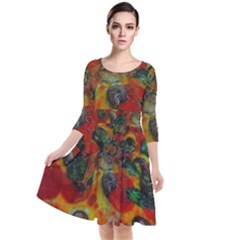 Pizza Quarter Sleeve Waist Band Dress by bloomingvinedesign