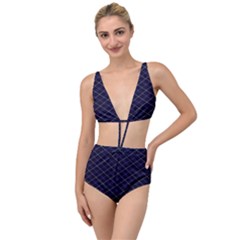 Blue Plaid  Tied Up Two Piece Swimsuit by dressshop
