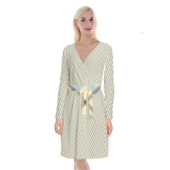 Plaid 2  Long Sleeve Velvet Front Wrap Dress by dressshop