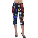 Art Bright Lead Glass Pattern Lightweight Velour Capri Leggings  View1