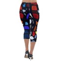 Art Bright Lead Glass Pattern Lightweight Velour Capri Leggings  View2