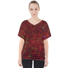 Abstract Pattern Color Shape V-neck Dolman Drape Top by Nexatart