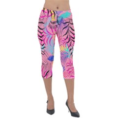 Illustration Reason Leaves Design Lightweight Velour Capri Leggings  by Nexatart