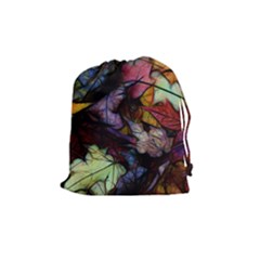 Fall Leaves Abstract Drawstring Pouch (medium) by bloomingvinedesign