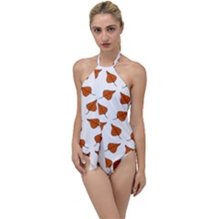 Pattern Fallen Leaves Autumn Go With The Flow One Piece Swimsuit by Nexatart