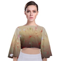 Flower Summer S Nature Plant Tie Back Butterfly Sleeve Chiffon Top by Nexatart