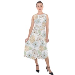 Dandelion Colors Nature Flower Midi Tie-back Chiffon Dress by Nexatart