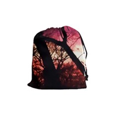 Fall Sunset Through The Trees Drawstring Pouch (medium) by bloomingvinedesign
