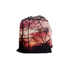 October Sunset Drawstring Pouch (medium) by bloomingvinedesign